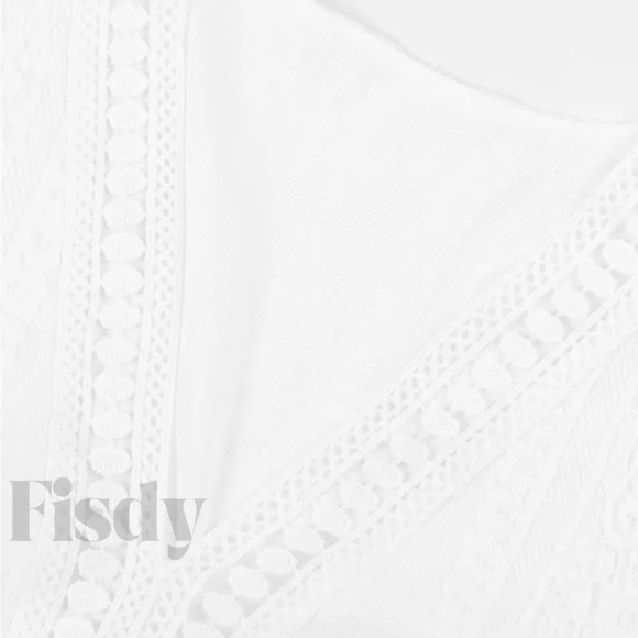 Women's Short Sleeve Floral Lace Wedding Dress Bridesmaid Cocktail - Picture 9 of 10